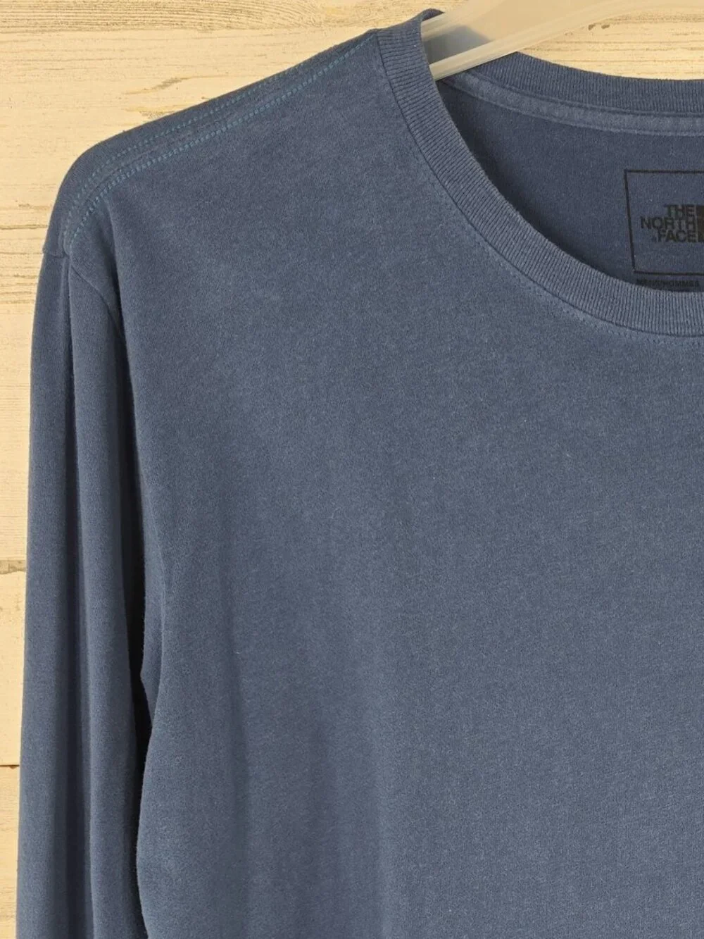 The North Face Blue long sleeve T-Shirt MEN'S SIZE LARGE COTTON -AS-IS- *STAINS*